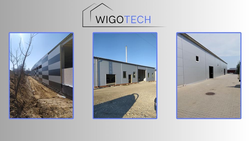 Montaż płyt warstwowych konstrukcji stalowych  budowa hal garaży wiat.