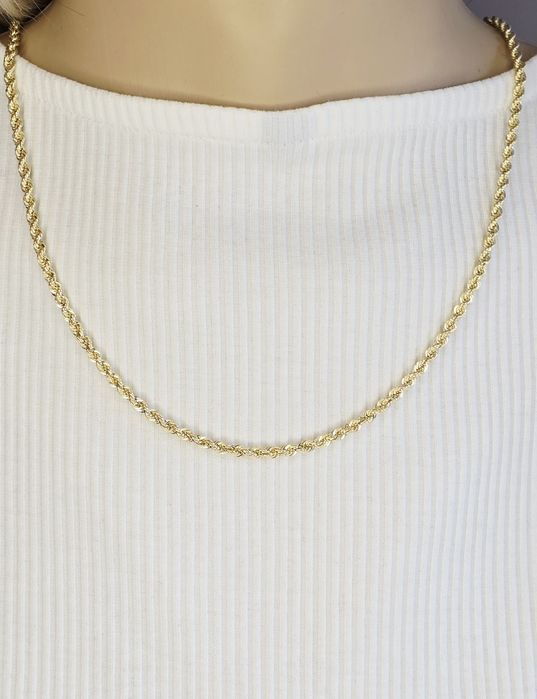 Złoty łańcuszek splot kordel diamentowany próba 585 14k waga 5.87