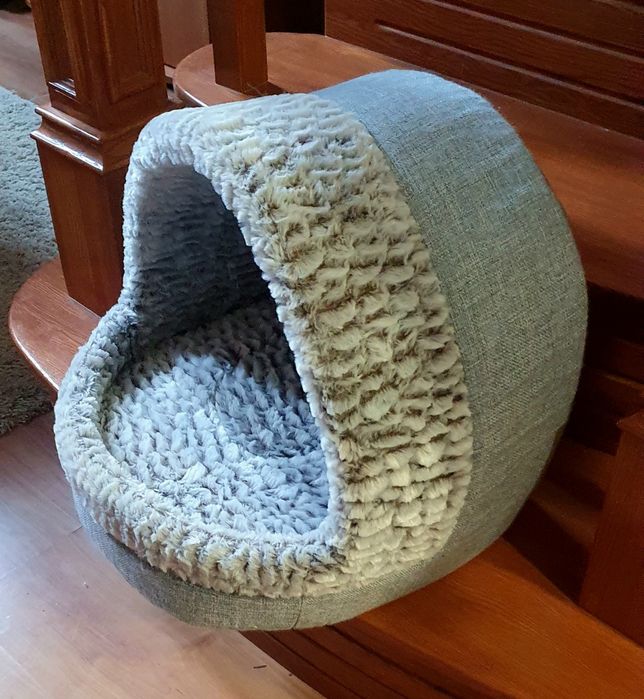 Leżanka budka dla kota lub małego pieska dwustronna poduszka