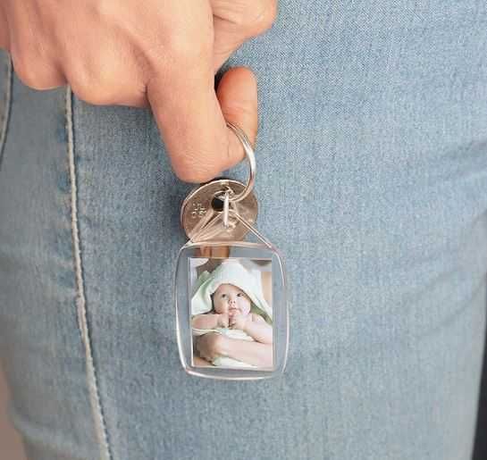 Porta-Chaves em acrílico  transparente para fotos/ofertas (6 unidades)