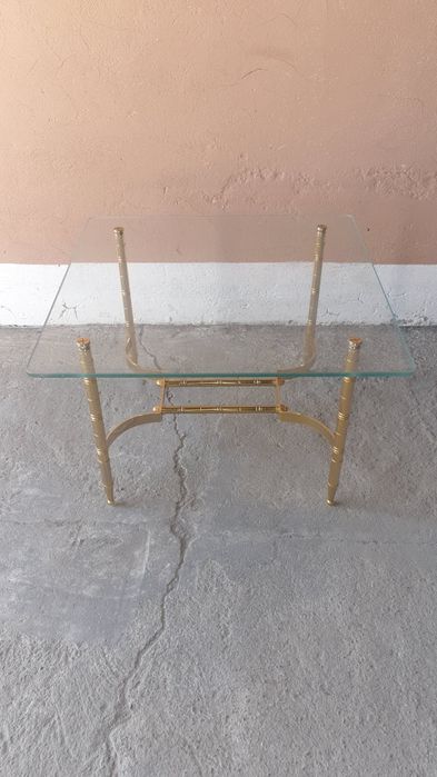 Stolik Kawowy Hollywood Regency Mosiądz