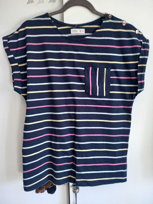 T-shirt nova azul marinho com riscas coloridas - M - Springfield