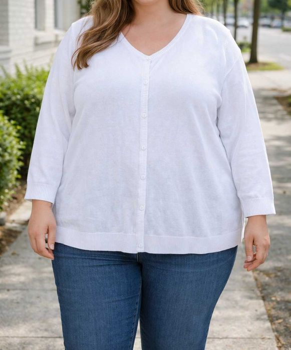 р 28 / євро 56 / 64-66 біла базова кофта джемпер бавовна трикотаж велика батал Bpc