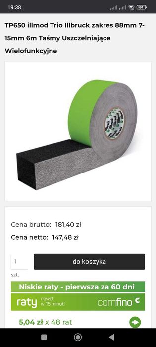 taśma uszczelniająca illmod trio 600 tp650 firmy cpo