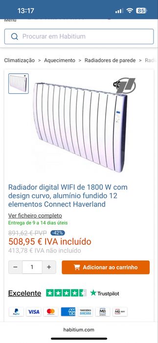 Emissor Térmico Digital HAVERLAND Rctt12C (1800 W)
