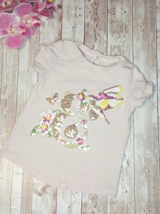 Нарядная футболка на девочку Пайетки