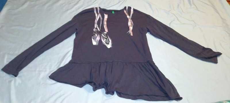 Granatowa tunika baletnica Benetton 158/164 stan bardzo dobry