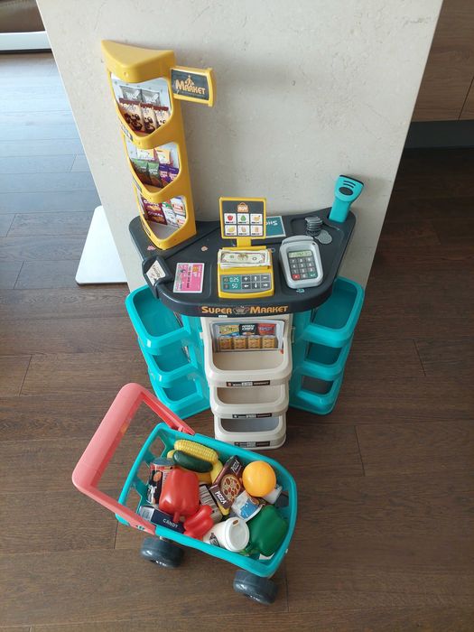 Sklep zabawka Market supermarket wózek skaner dziala wszystko