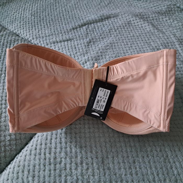 Sculptresse Dana biustonosz strapless samonośny beż linen 80H  UK36E
