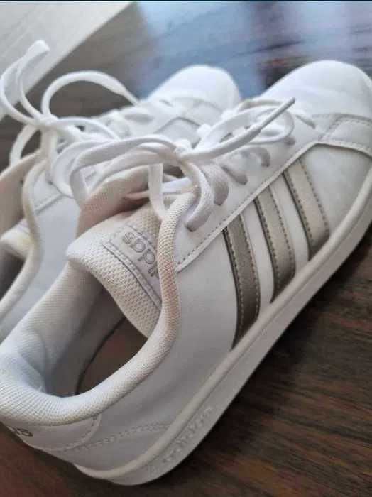 Adidas grand court base różowe białe sneakersy trampki