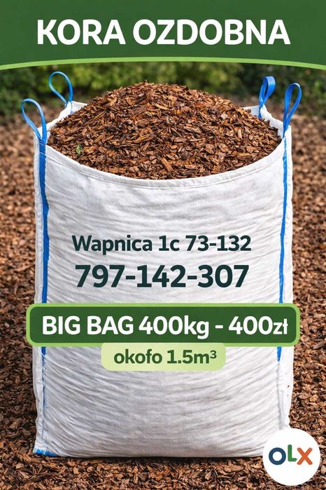 kora ozdobna dekoracyjna pod ogród 1,5m³ 400kg BIG BAG Świnoujście