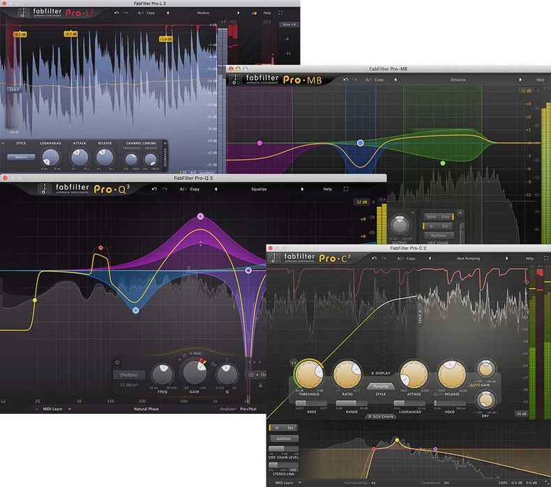 Fabfilter Mastering Bundle (Pro-Q3, Pro-L2, Pro-C2, Pro-MB) - Licença