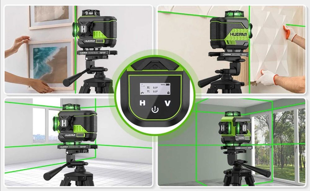 Лазерний рівень нівелір Huepar Z04CG 4D (16 ліній) з Bluetooth та LCD