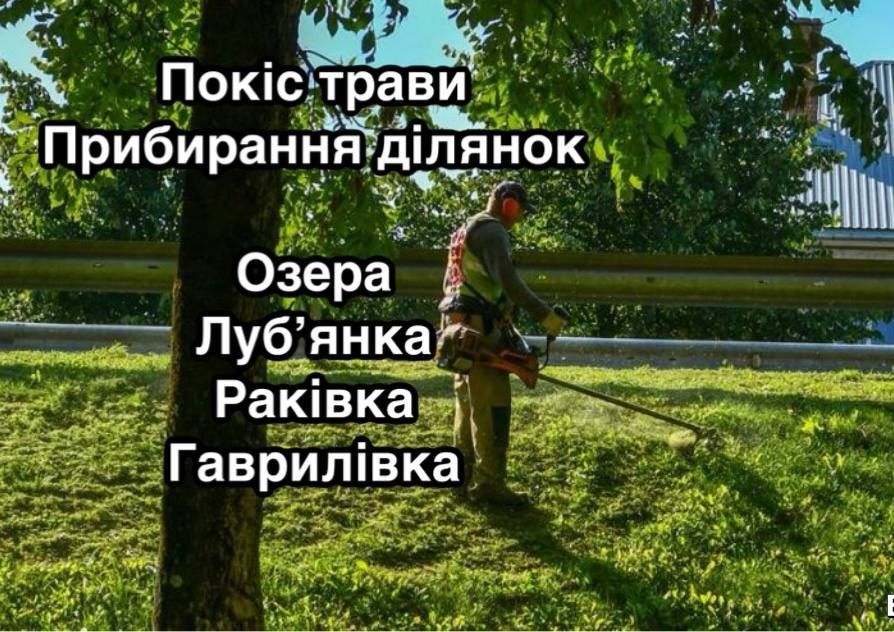 Покіс трави прибирання ділянок Озера