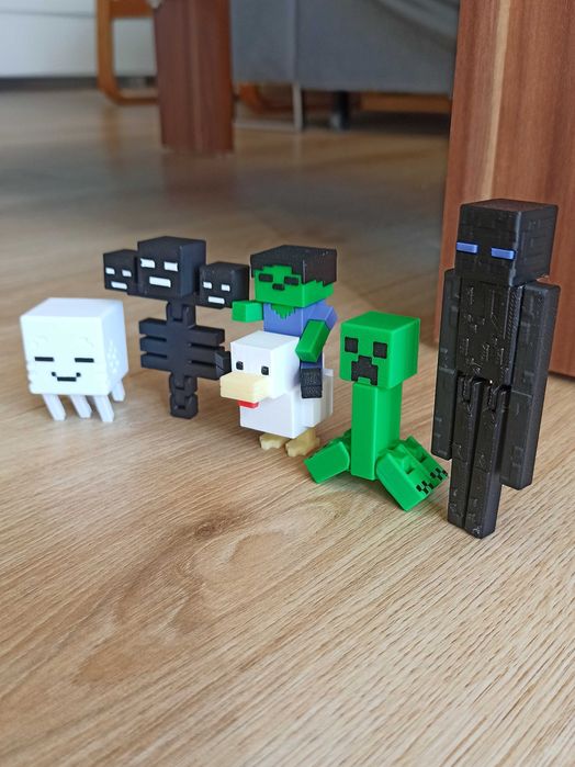 Enderman, Creeper, Wither, Zombie Jockey, mini Ghast z Minecraft