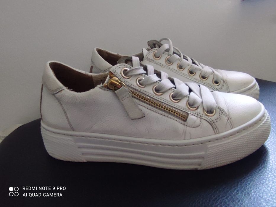 Gabor białe skórzane buty sneakersy damskie