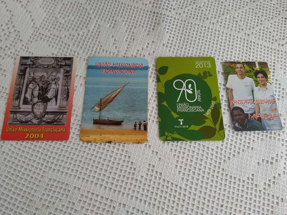 Calendários da União Missionária Franciscana - 2002 / 2004 /2010 /2013