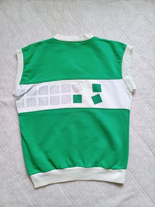 Zielona męska unisex bawełniana kamizelka vintage Puma 38