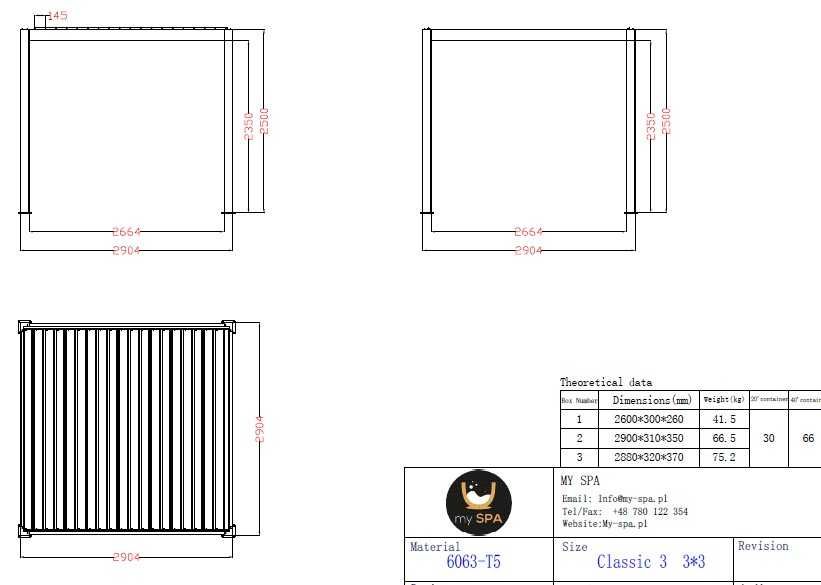 Pergola Ogrodowa Aluminiowa 3×3 PRESTIGE