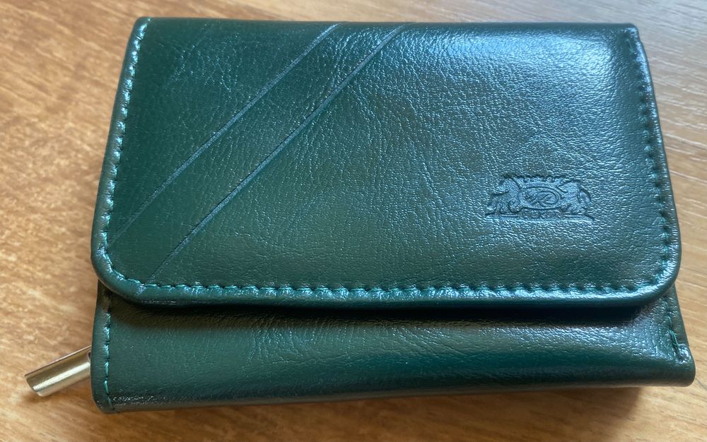Zielony portfel Elkor skórzany skóra naturalna nowy