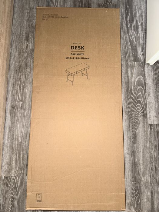 Biurko ABBETVED 48x120 kolor jasny dąb/biały