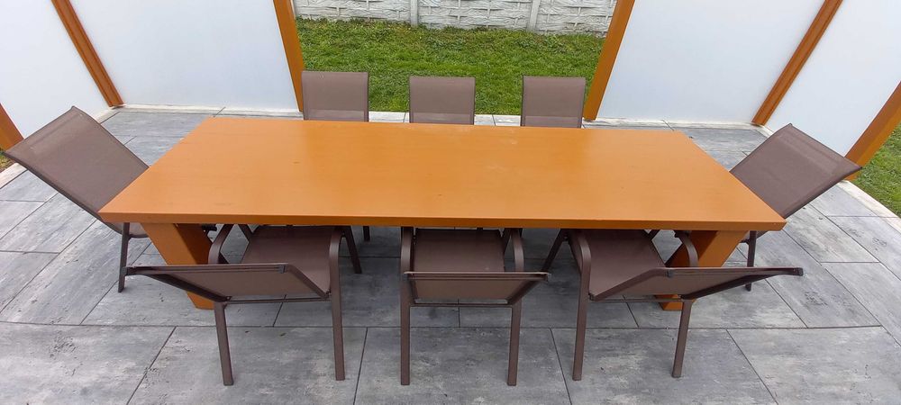 meble ogrodowe stół 300x90x6 krzesła