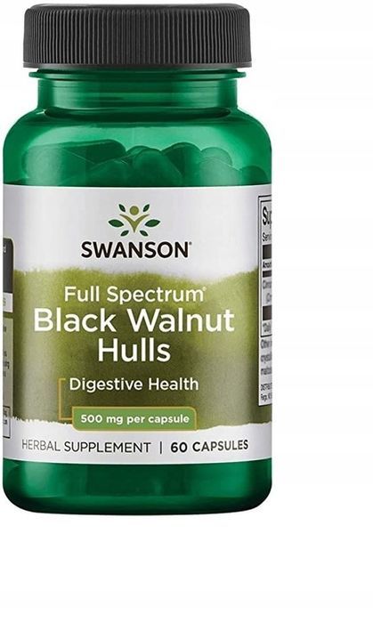 SWANSON Black Walnut Hulls 500 mg 60 kapsułek ŁUSKI Czarny orzech