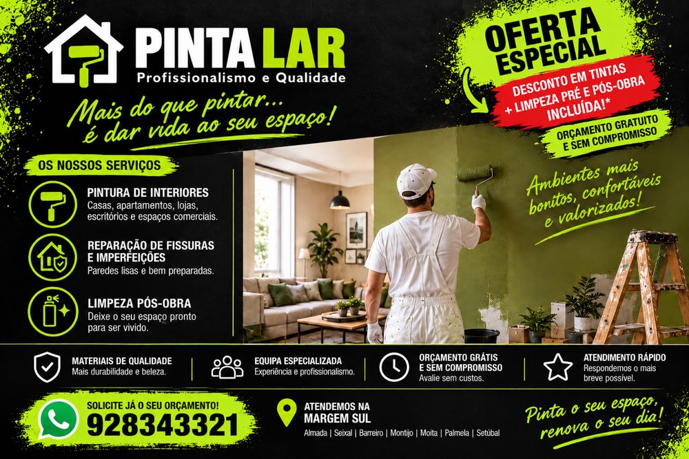 Pintor Profissional OFERTA EM VIGOR - Margem Sul | Orçamento Grátis