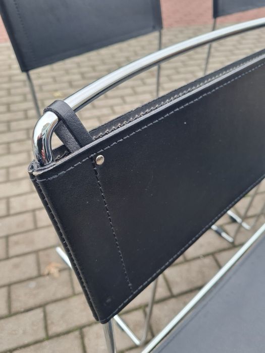 Krzesło w chromie proj.G. Belotti,Wochy lata 80,mid century,Bauhaus