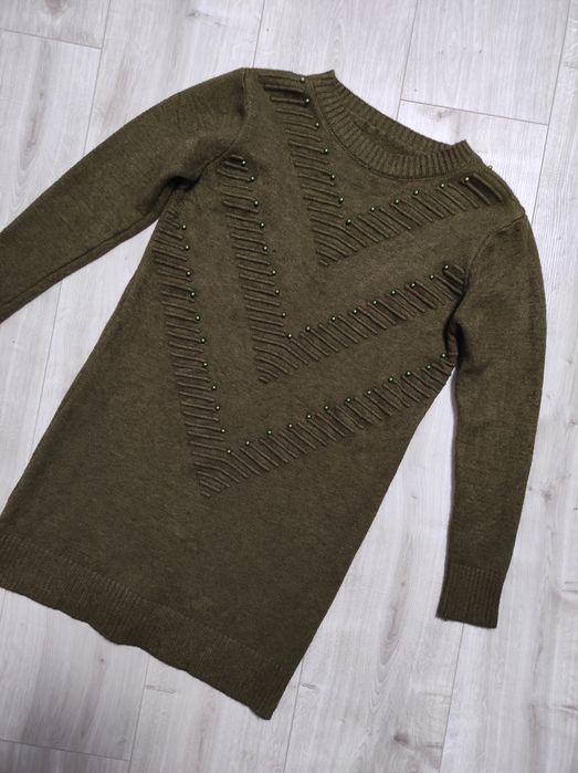 Тёплый длинный свитер размер S женский туника теплий светр жіночий