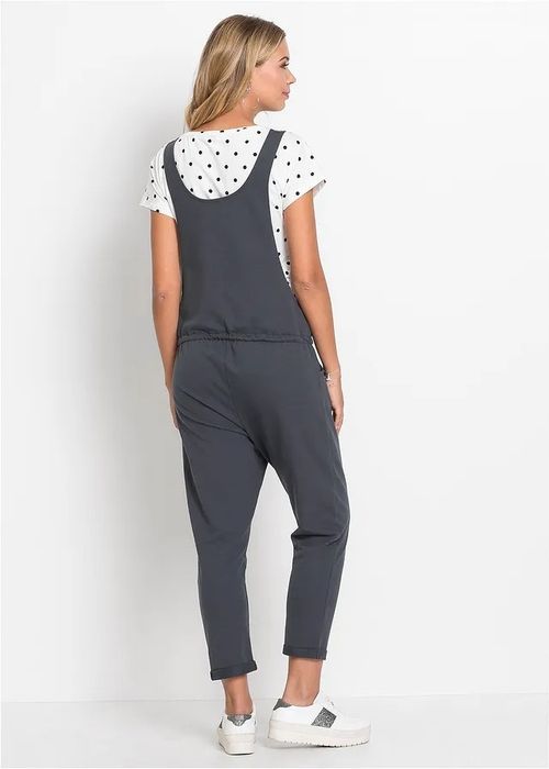 B.P.C kombinezon dżersejowy szaro-granatowy na szelki r.44/46