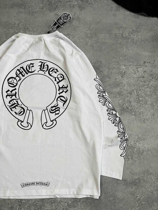 Білий Лонгслів Chrome Hearts з бірками (Хром Хартс)