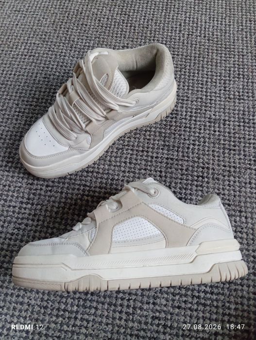 Damskie kultowe popularne sneakersy marki Bershka,  model Chunky Skate Shoes r. 39