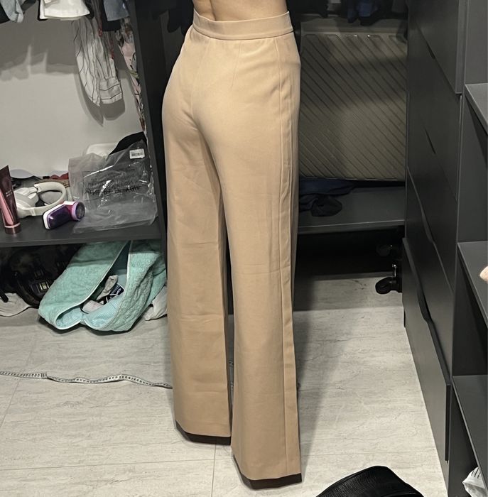 Брюки бежевые из костюмной ткани размер 34 XS