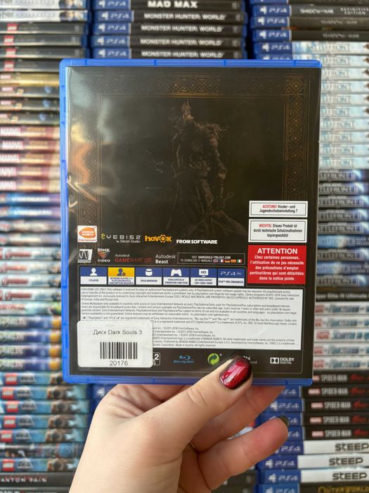 Гра Dark Souls 3 на ps4, диск з грою на пс 4, ліцензія