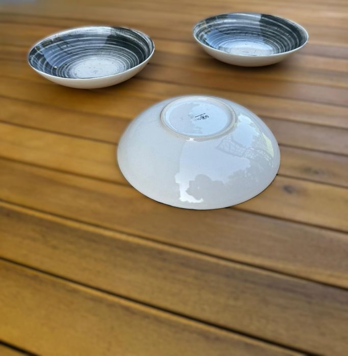 Ipec kolekcja Rustic ceramiczny talerz obiadowy głęboki na zupę 21 cm