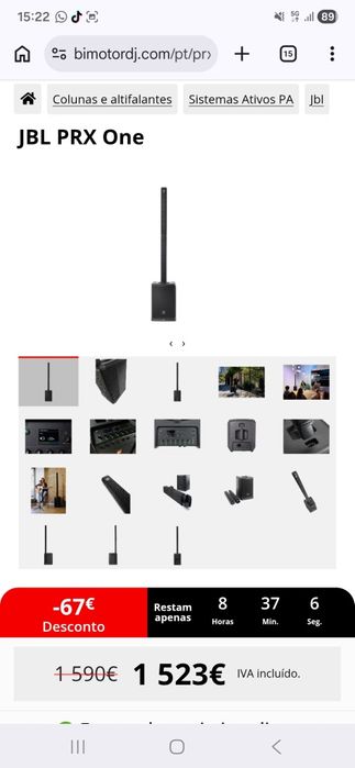 JBL PRX One como novas