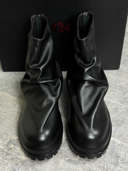 424 MARATHON BOOT back zip черевики чоботи чорні ботинки черные