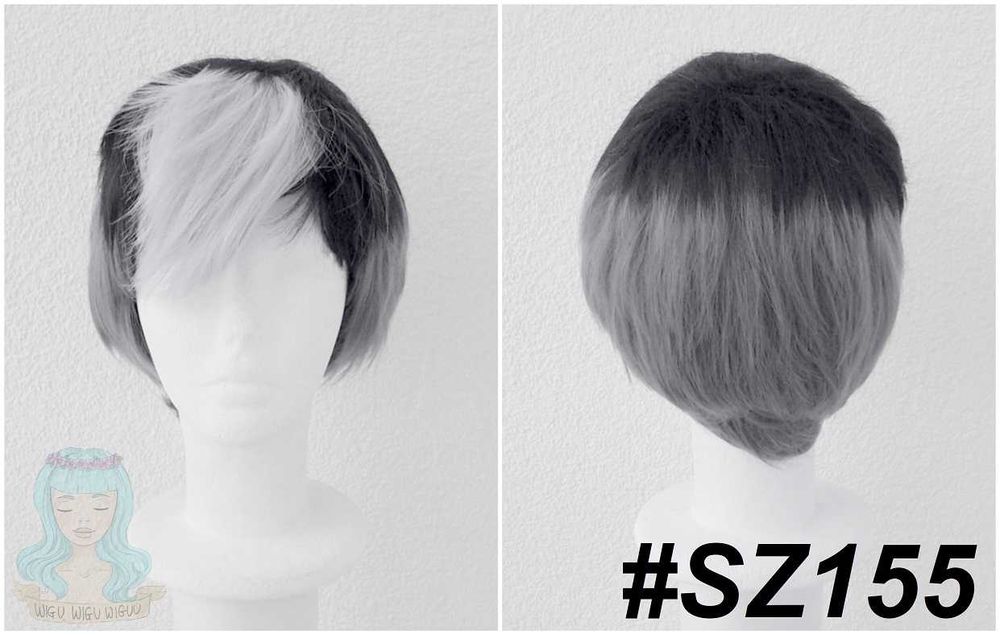 Shiro Voltron krótka szara peruka cosplay wig z białą grzywką