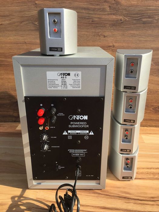 Subwoofer i kolumny kina domowego CANTON AS 5 + satelity