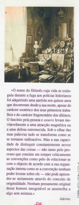 WALTER BENJAMIN «Sobre Arte, Técnica, Linguagem e Política» +2 títulos