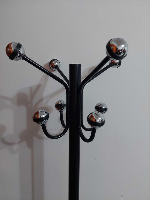 Bengaleiro Cabideiro de pé Cilindro H-12 - 8 ganchos. Preto metal