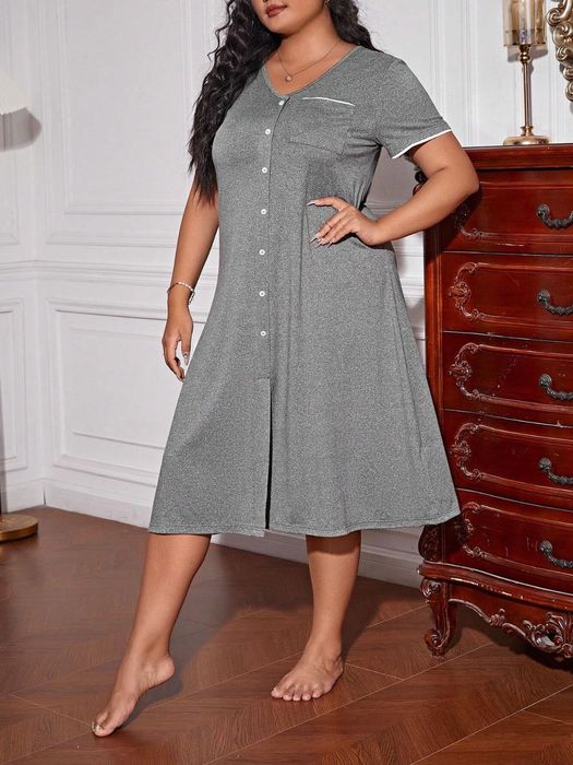 Camisa de dormir Cinza Tamanho 52 / 4XL NOVO