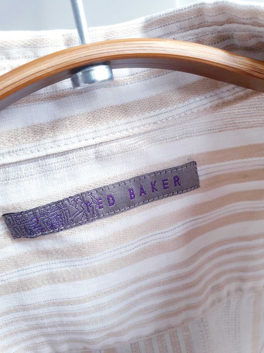 Beżowa lniana koszula 100% len Ted Baker S