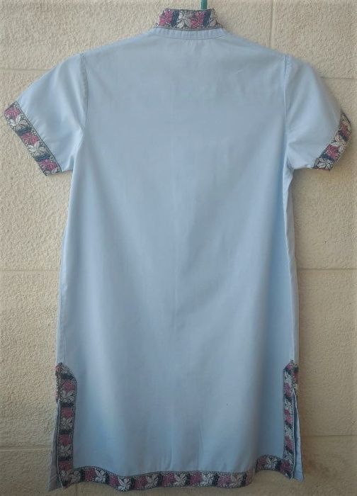 Robe + Pijama Algodão Manga Curta Azul Claro Fabricados Macau 5-6Anos