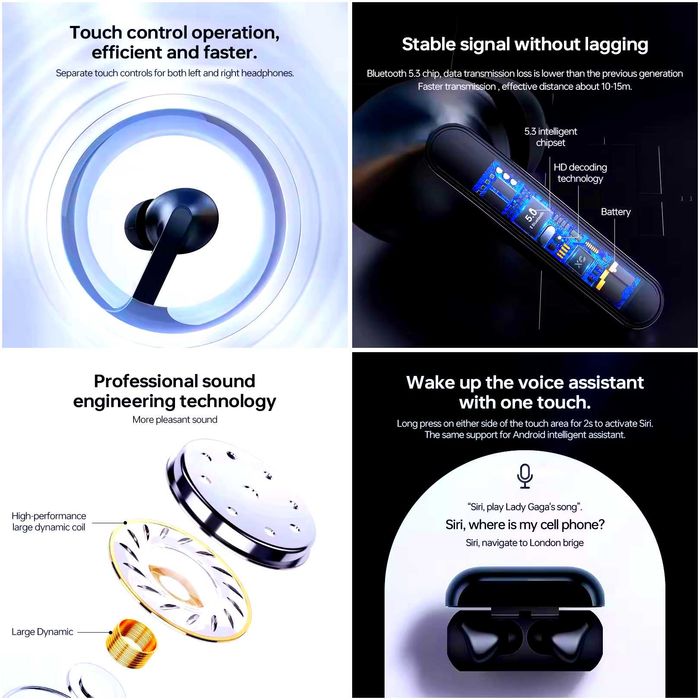 Бездротові навушники TWS Bluetooth 5.3