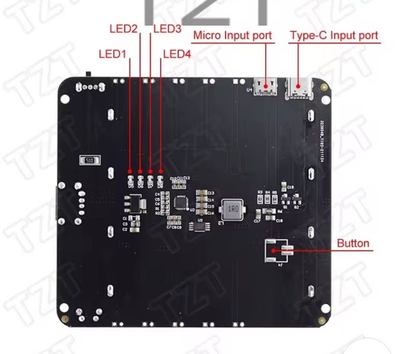 Модуль автономного живлення  4x 18650 з USB-виходом, ДБЖ