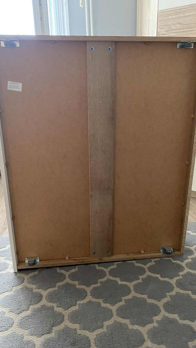 Szuflada pod łóżko Dąb z białym blatem na kółkach 95x80x17.5