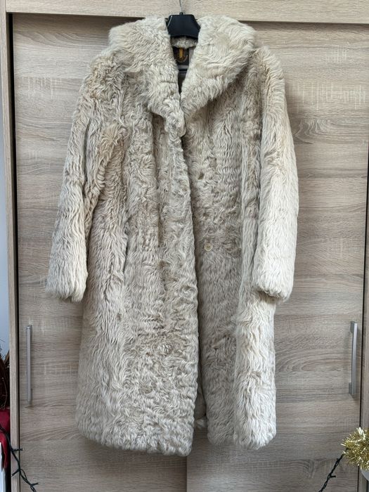 Grube długie futro z kozy koza karakuł płaszcz futrzany