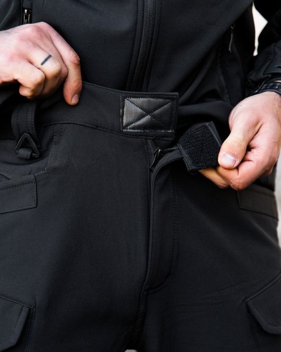 Міська тактична куртка + штани MAXIMUS софтшел black ЧОРНА